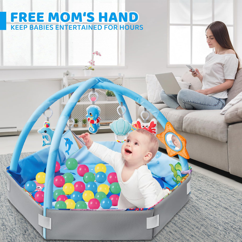 8-in-1 Washable Baby Gym Play Mat & Ball Pit X813