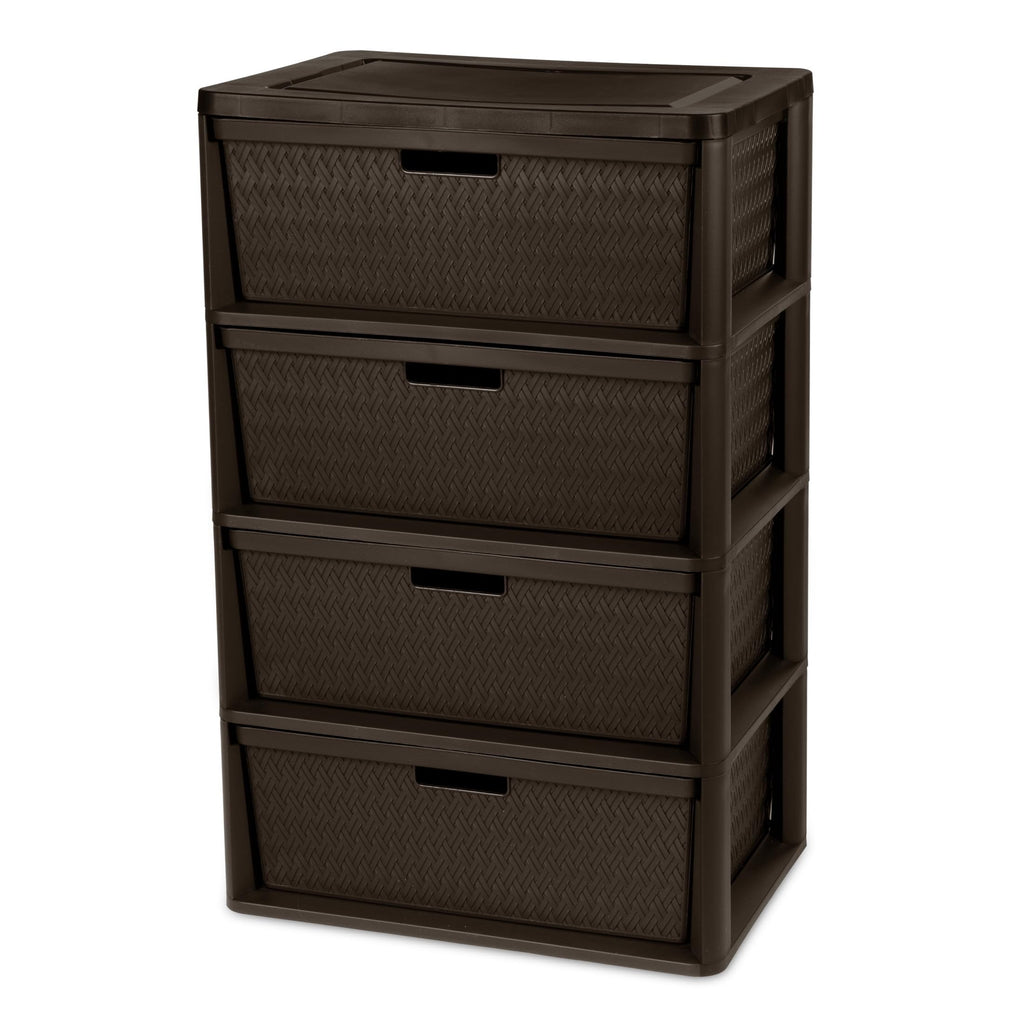 4 Drawer Plastic Storage Organizer Brown X775841