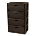 4 Drawer Plastic Storage Organizer Brown X775841