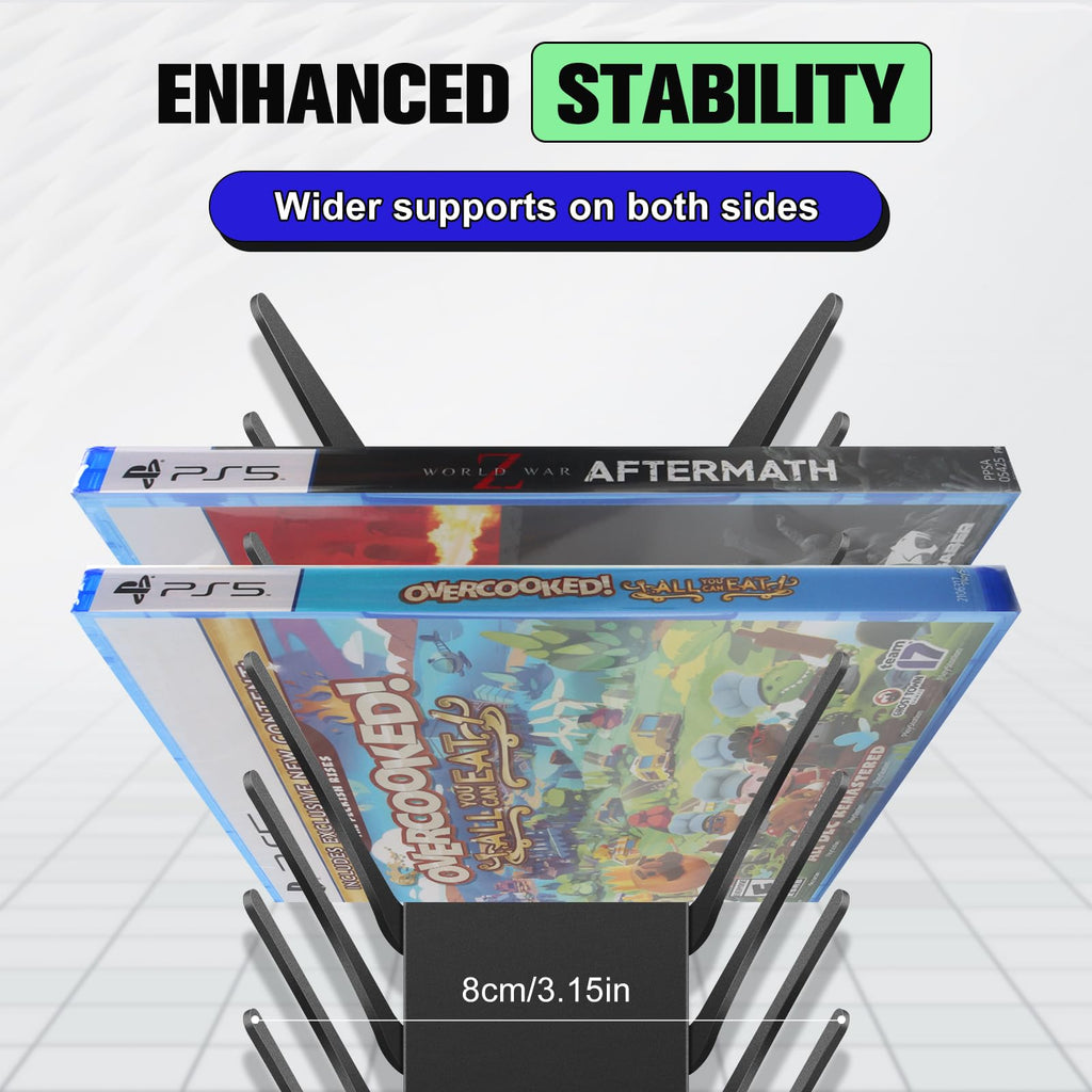 4-Pack Wall Mount DVD Holder Metal Video Game Storage Rack Z5000