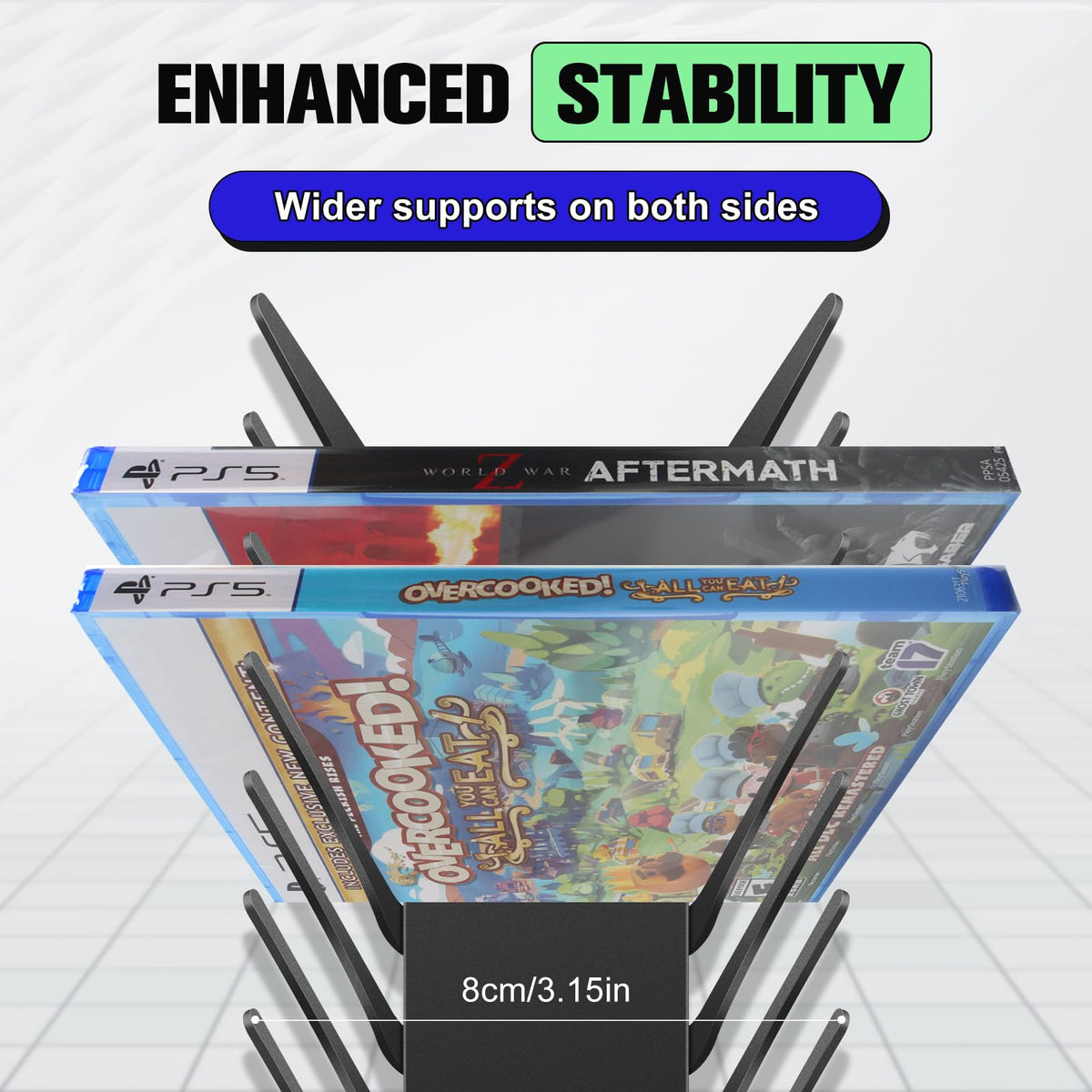 4-Pack Wall Mount DVD Holder Metal Video Game Storage Rack Z5000