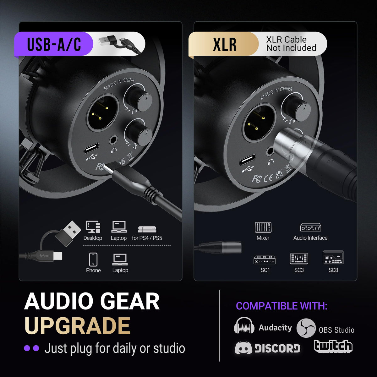 Dynamic XLR USB Microphone D627