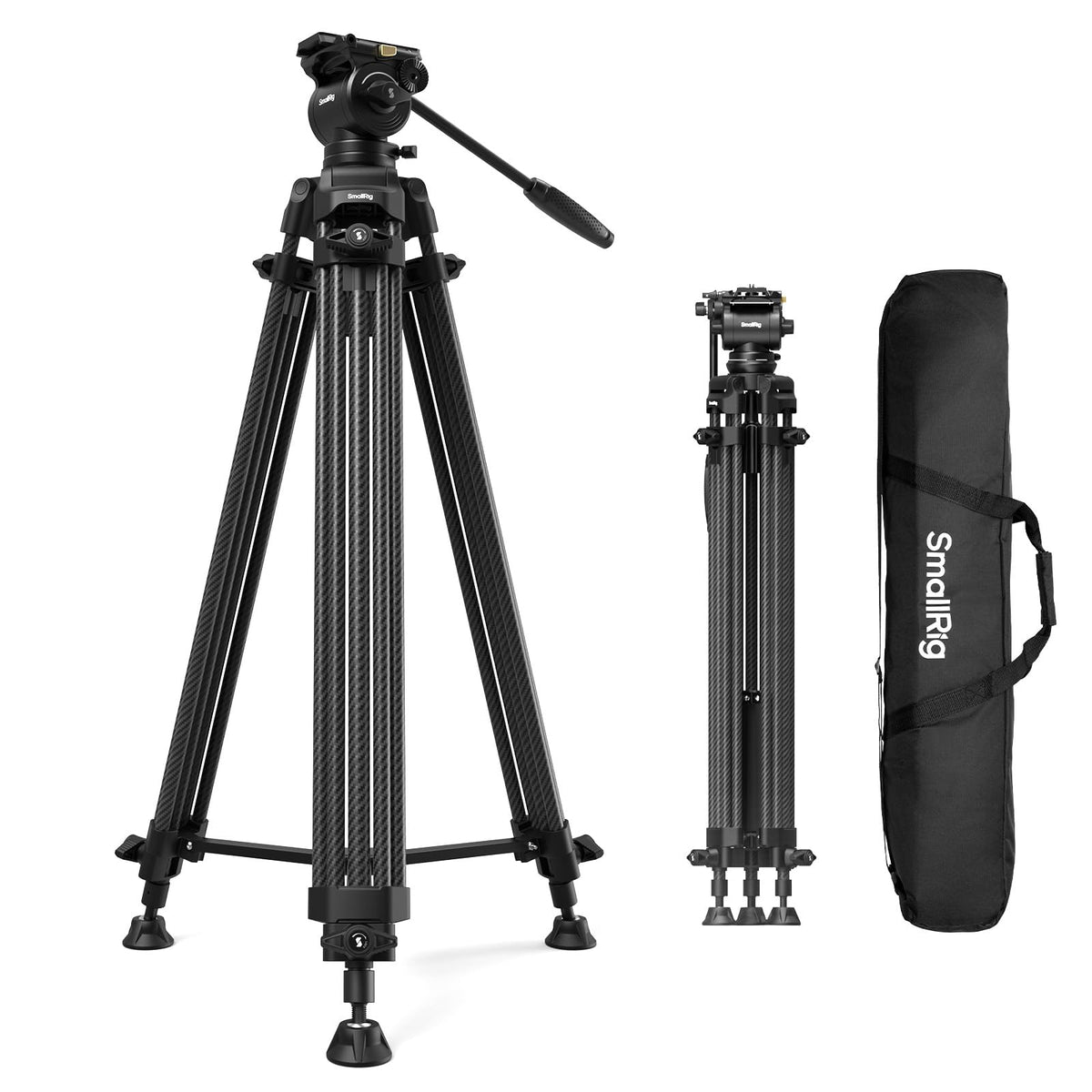 Carbon Fiber Heavy Duty Video Tripod with Fluid Head G79882