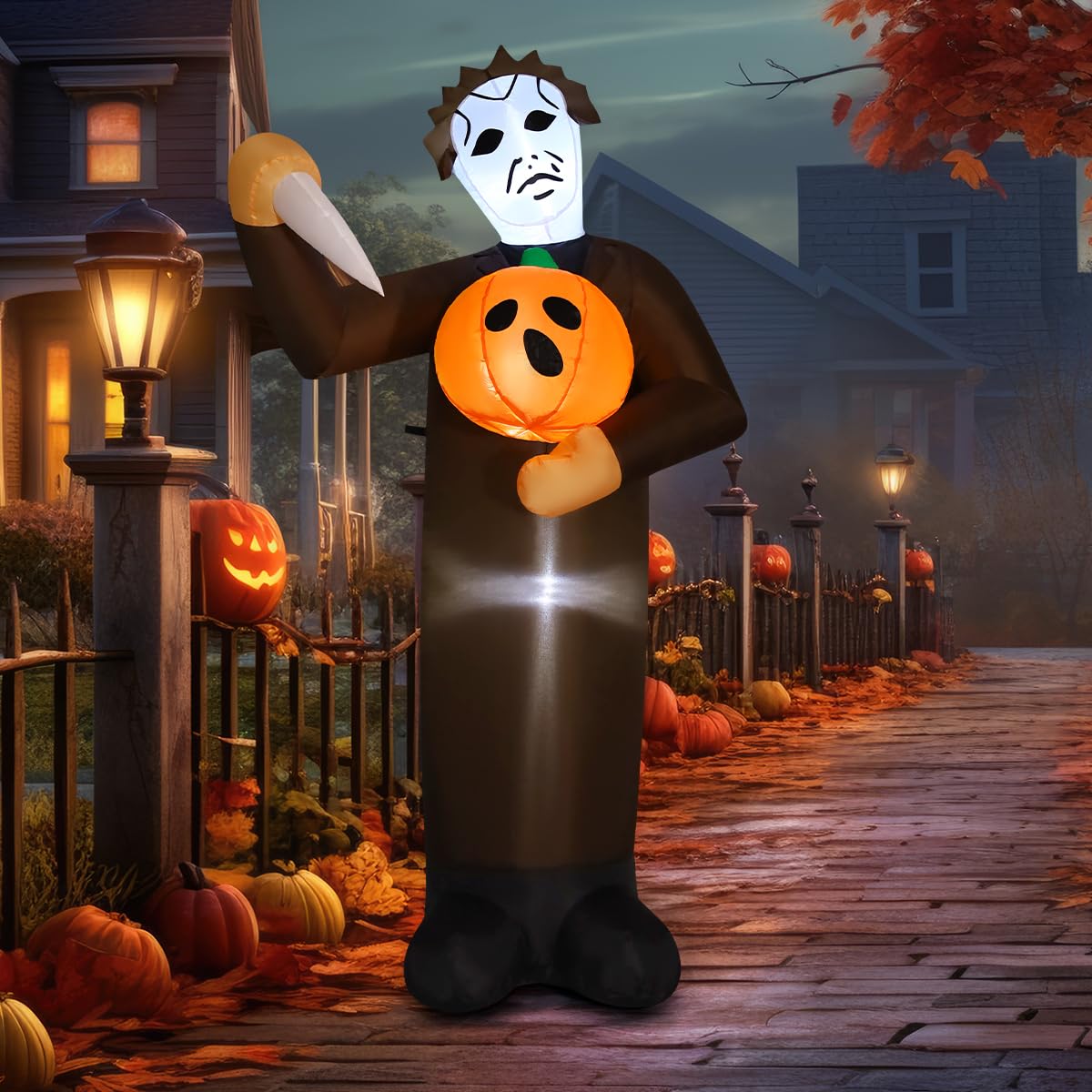 6FT Inflatable Scary Pumpkin with Built-in LEDs N976195