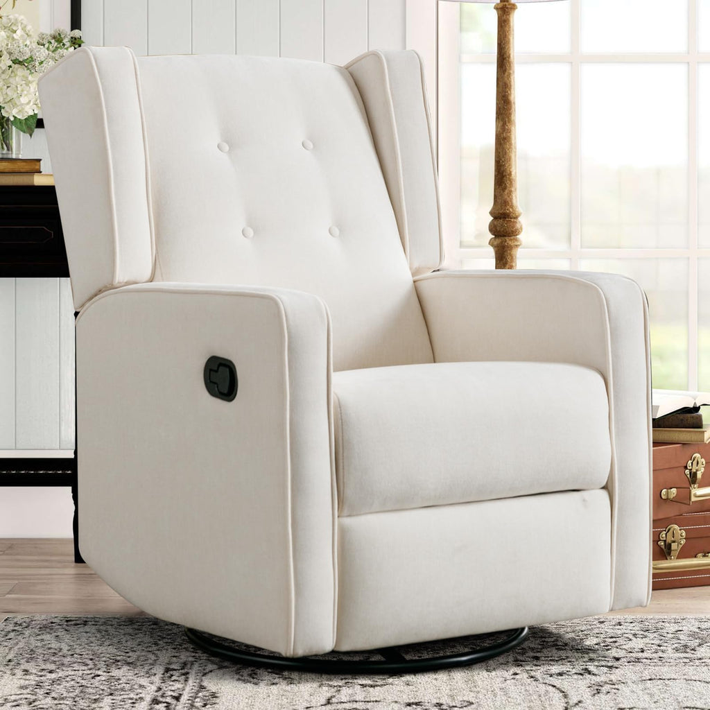 White Swivel Rocker Recliner Chair R1223