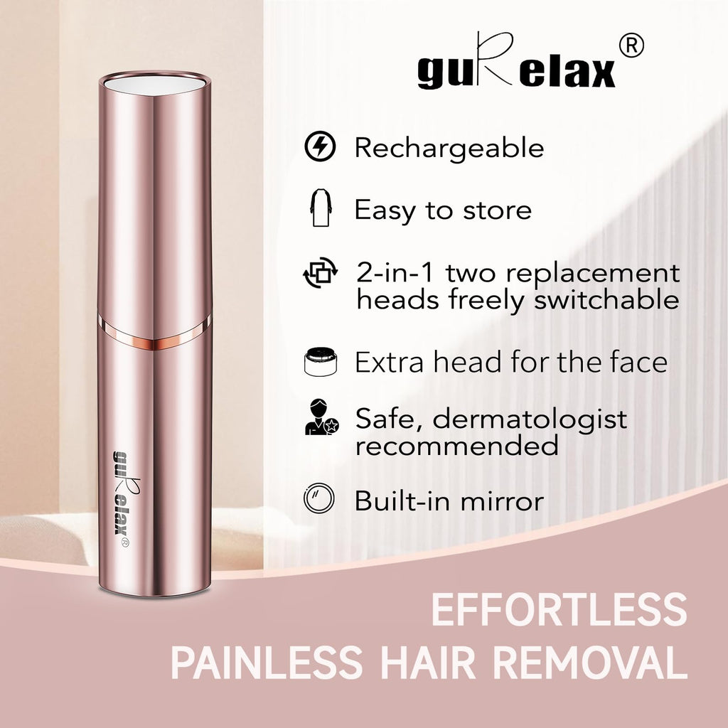 2-in-1 Electric Facial Hair Removal & Eyebrow Shaver with Mirror Light H37497