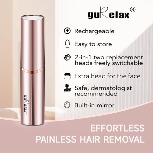 2-in-1 Electric Facial Hair Removal & Eyebrow Shaver with Mirror Light H37497