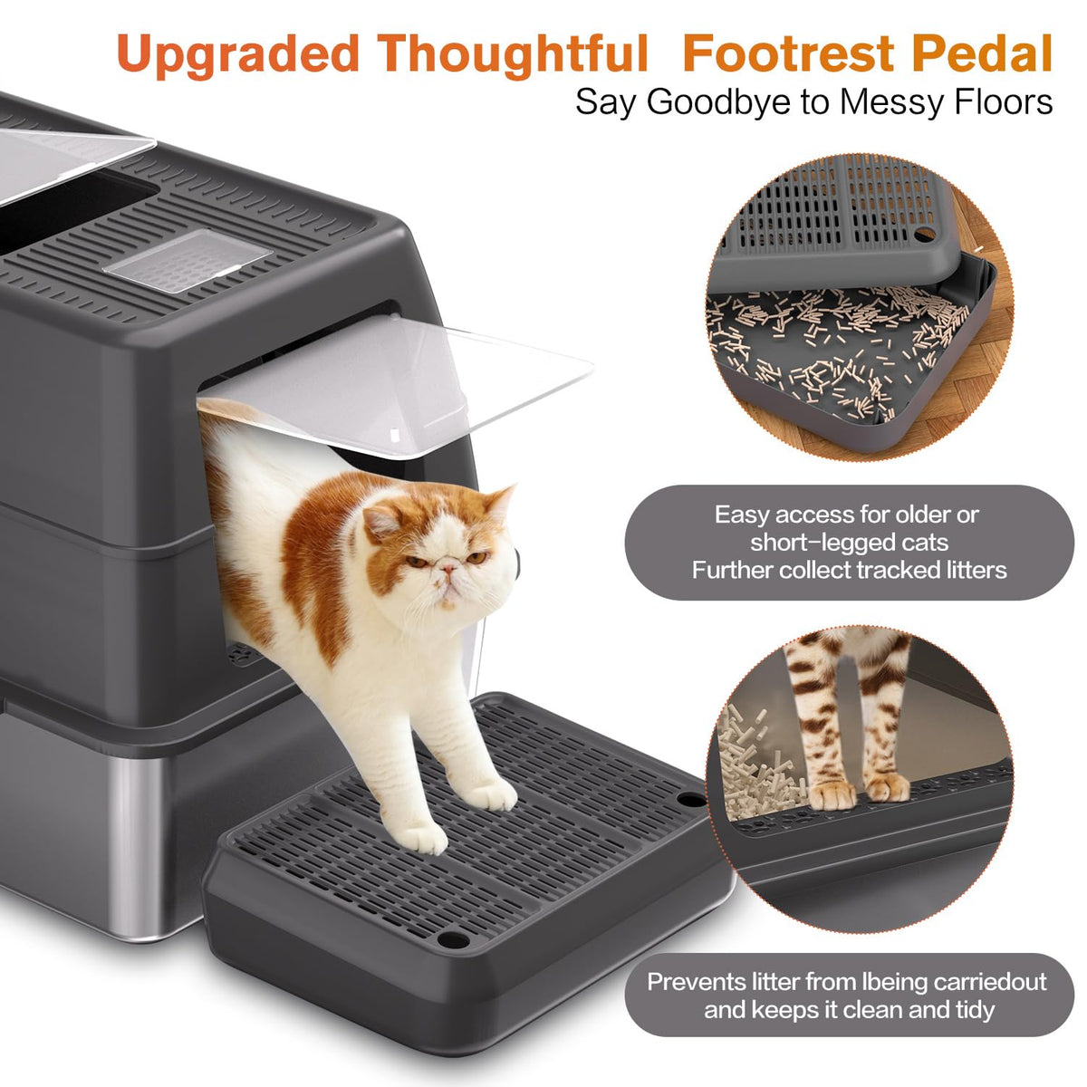 XXXL Stainless Steel Litter Box with Lid M811070