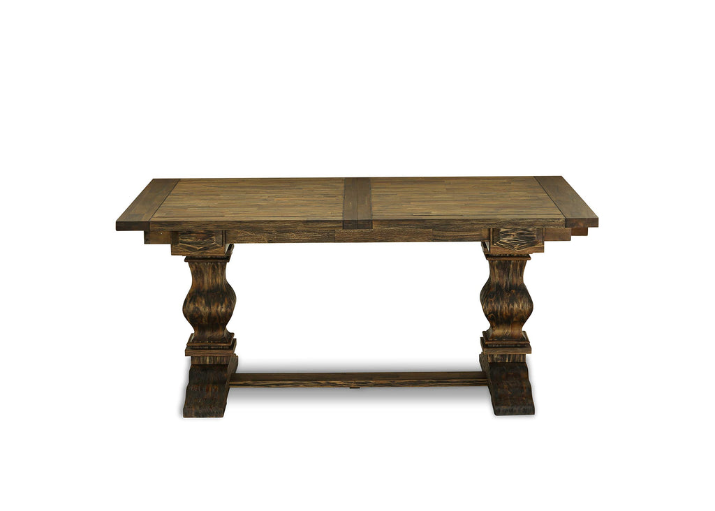 9 Piece Walnut Dining Table Set with 8 Grey Linen Chairs V5168