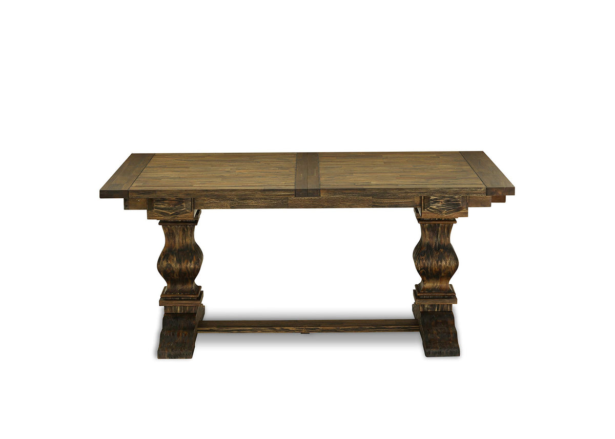 9 Piece Walnut Dining Table Set with 8 Grey Linen Chairs V5168