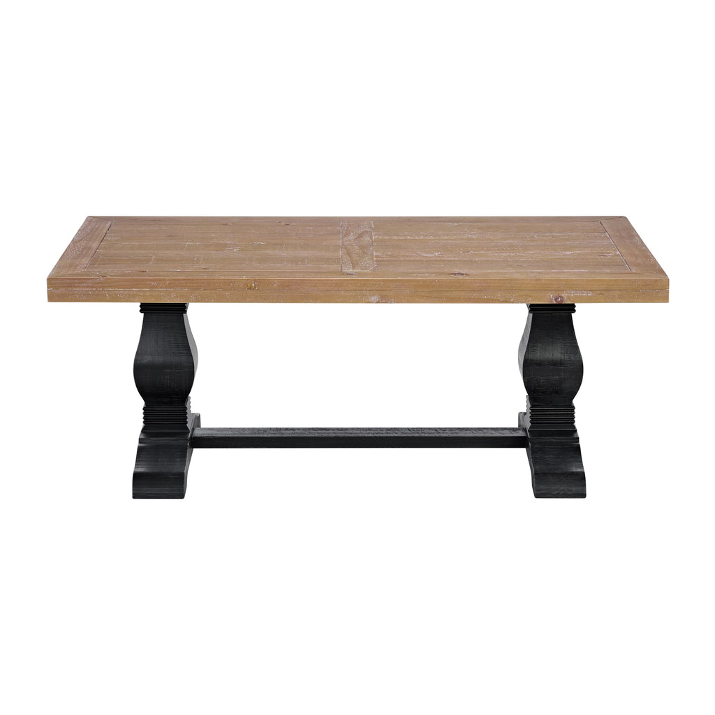 Solid Wood Coffee Table, Black and Driftwood T711