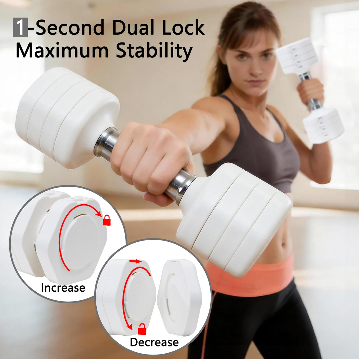 Adjustable Dumbbell Set of 2 Total 20 Lbs D2607