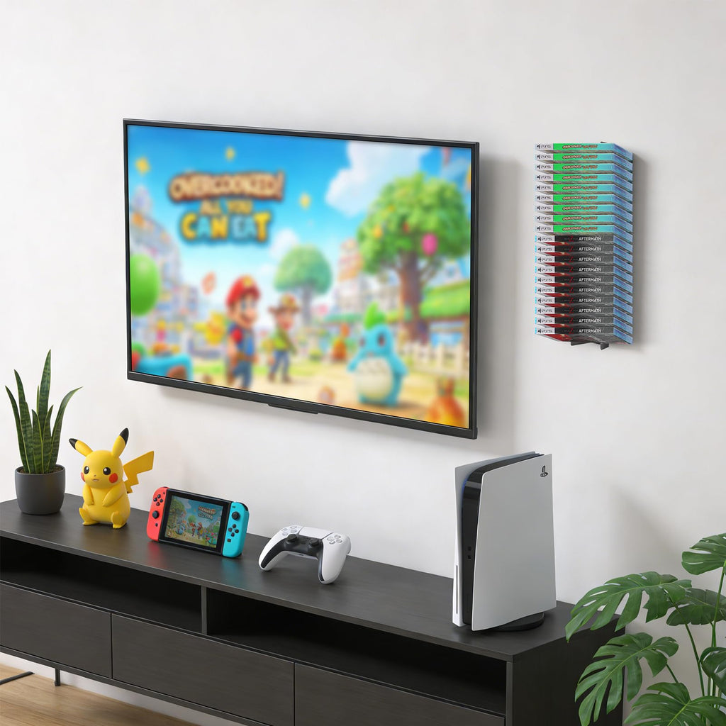 4-Pack Wall Mount DVD Holder Metal Video Game Storage Rack Z5000