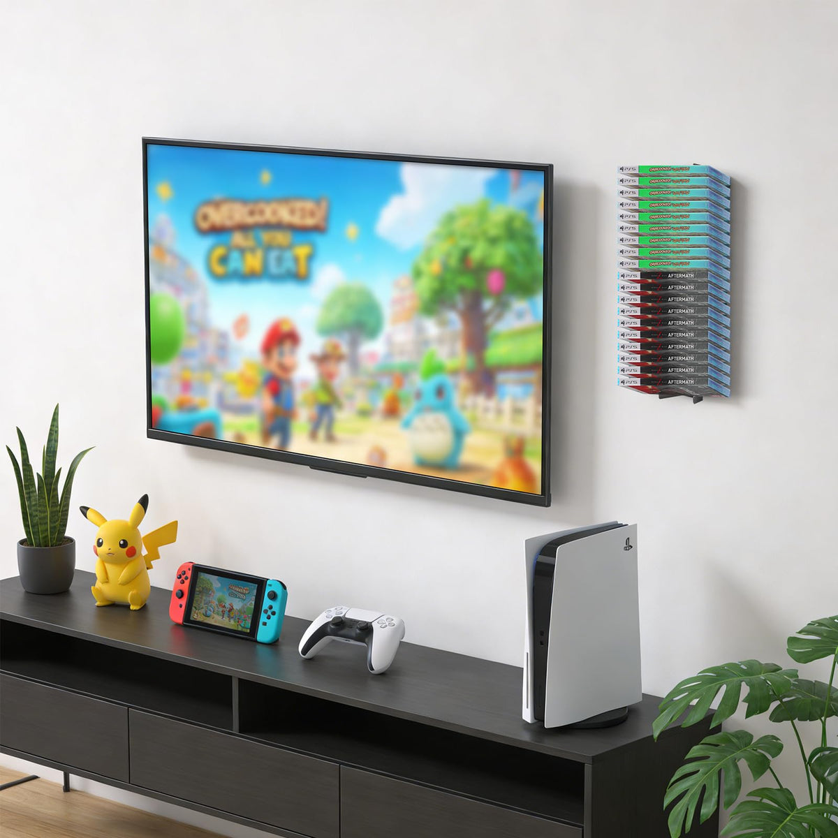4-Pack Wall Mount DVD Holder Metal Video Game Storage Rack Z5000