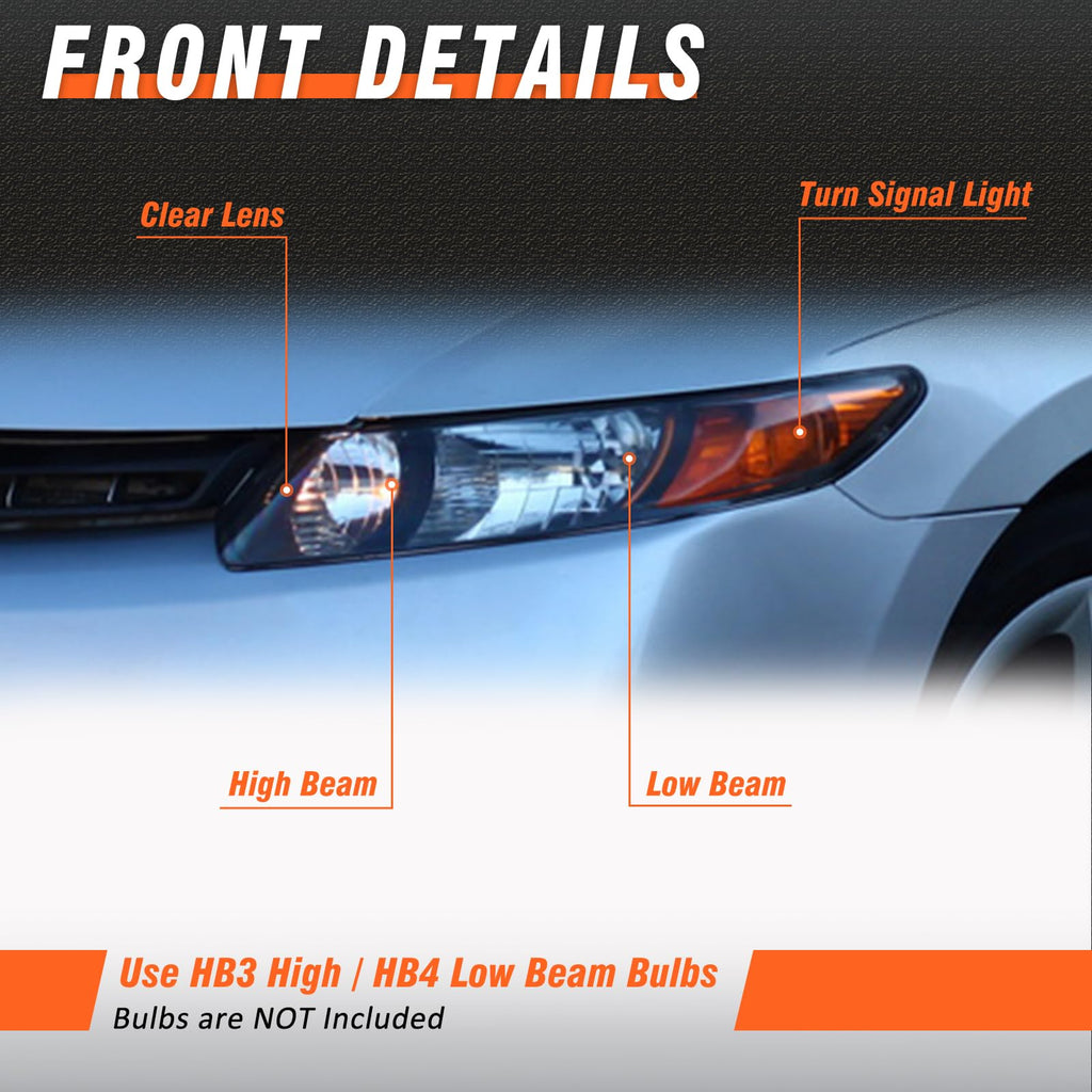 Black 2 Door Headlights Pair A858578
