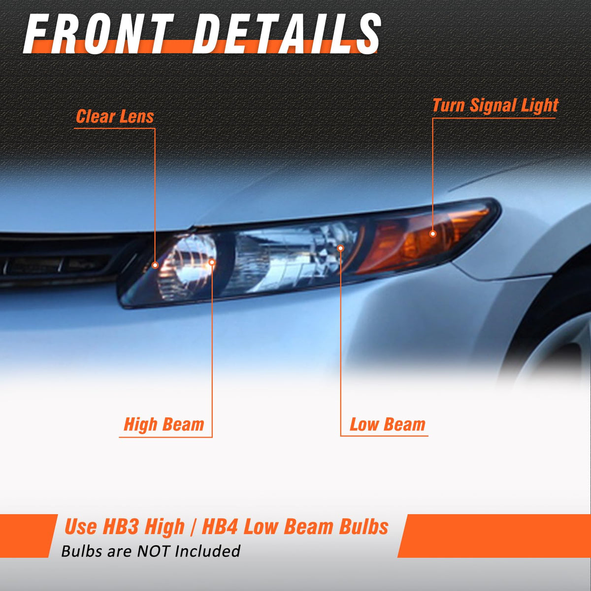 Black 2 Door Headlights Pair A858578