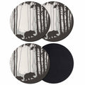 Black Grey Set of 4 Soft Absorbent Coasters S23100