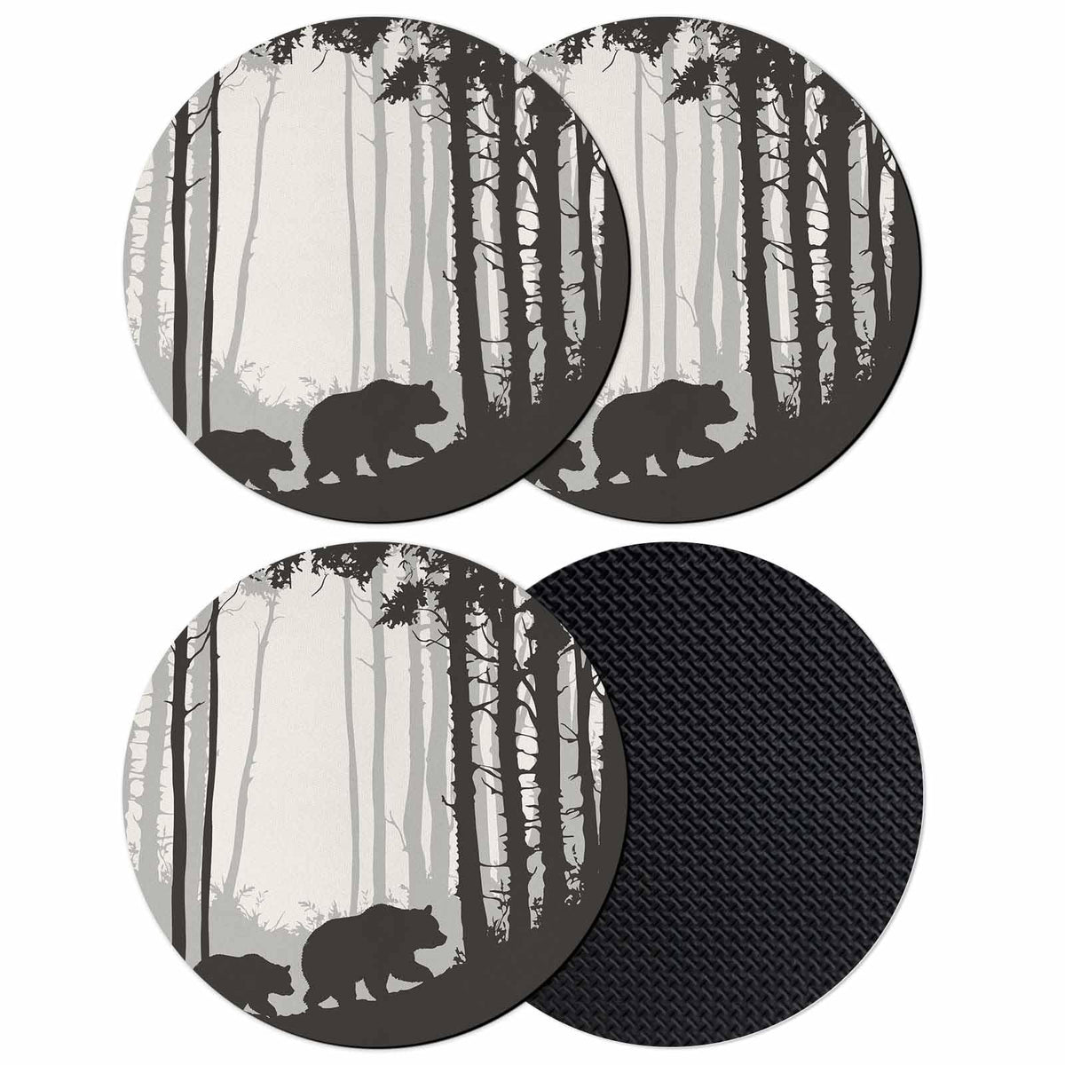 Black Grey Set of 4 Soft Absorbent Coasters S23100