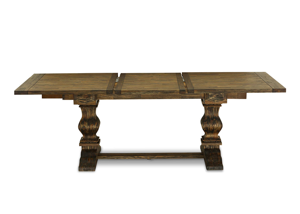 9 Piece Walnut Dining Table Set with 8 Grey Linen Chairs V5168