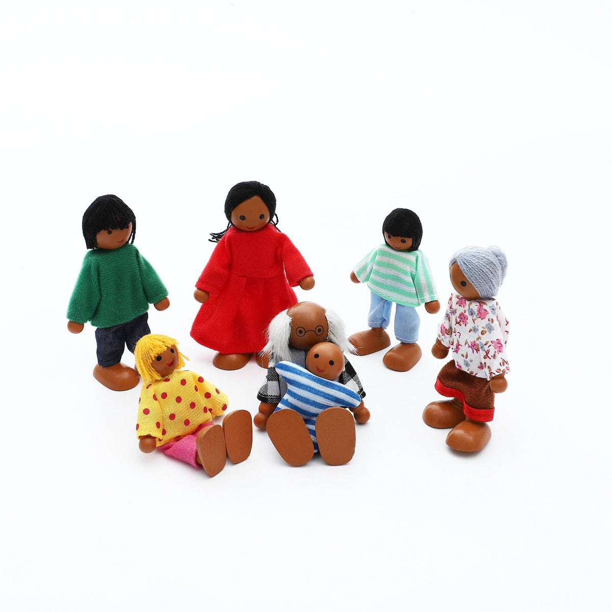 Wooden Dollhouse Family Set 23 Pieces O462391