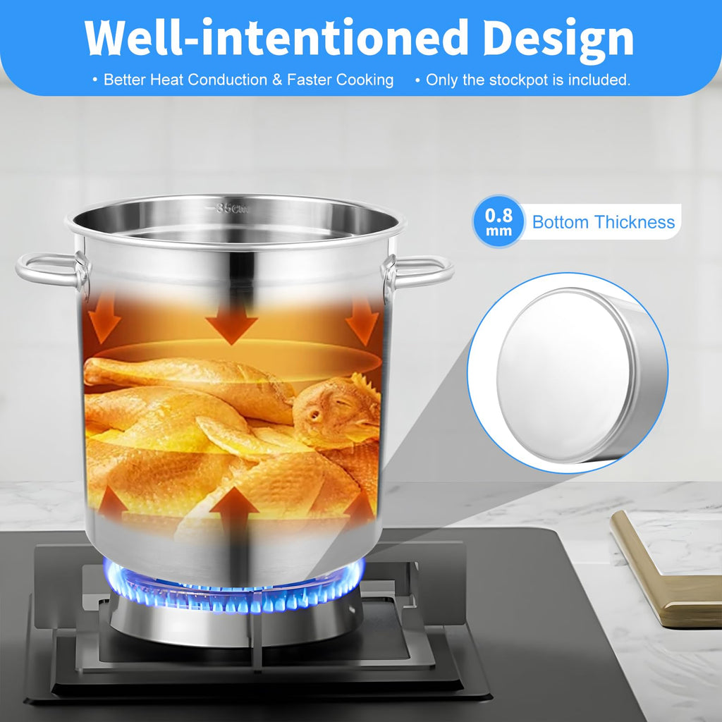 30 QT Stainless Steel Stock Pot with Lid V1257