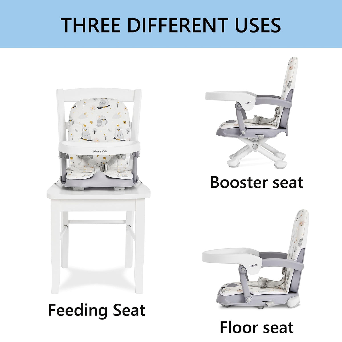 Booster Seat for Babies 6–36 Months, 3-in-1 Adjustable Portable E463