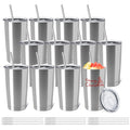 12 Pack Insulated Stainless Steel Tumbler with Lid and Straw Q688