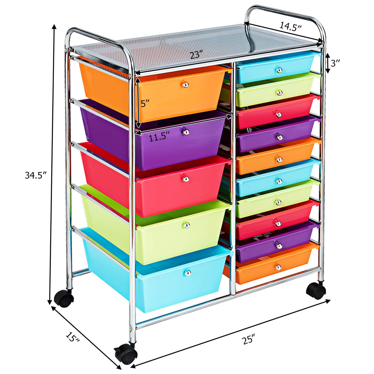 15 Drawer Rolling Storage Cart O193