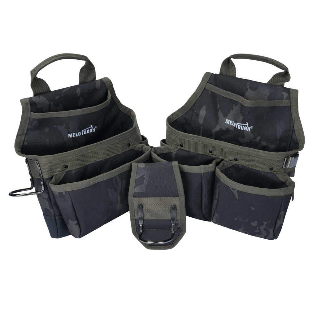 Camo Tool Belt with Suspenders Tool Pouch Organizer Heavy Duty Y272