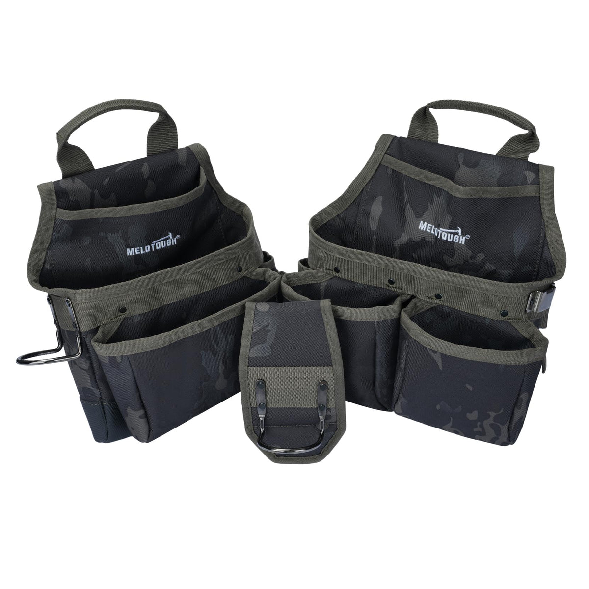 Camo Tool Belt with Suspenders Tool Pouch Organizer Heavy Duty Y272