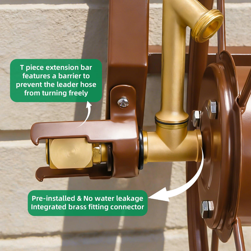 Wall Mount Metal Garden Hose Reel Holds 155ft 5/8" Hose R9376
