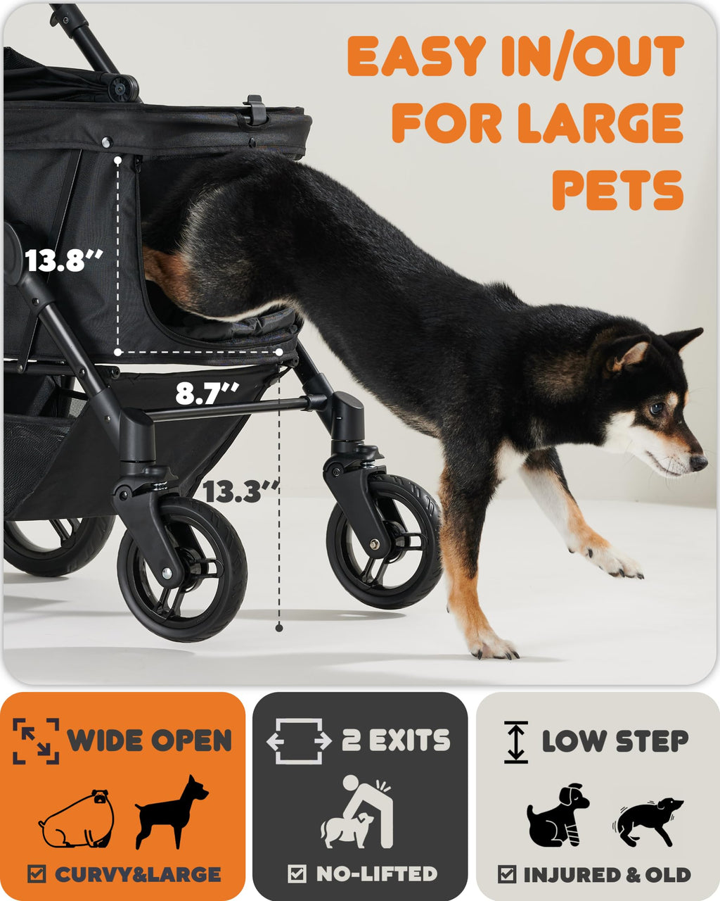 Medium Dog Stroller Up to 66lbs X41611