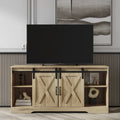 Sliding Barn Door Wood TV Stand with Adjustable Shelves T916