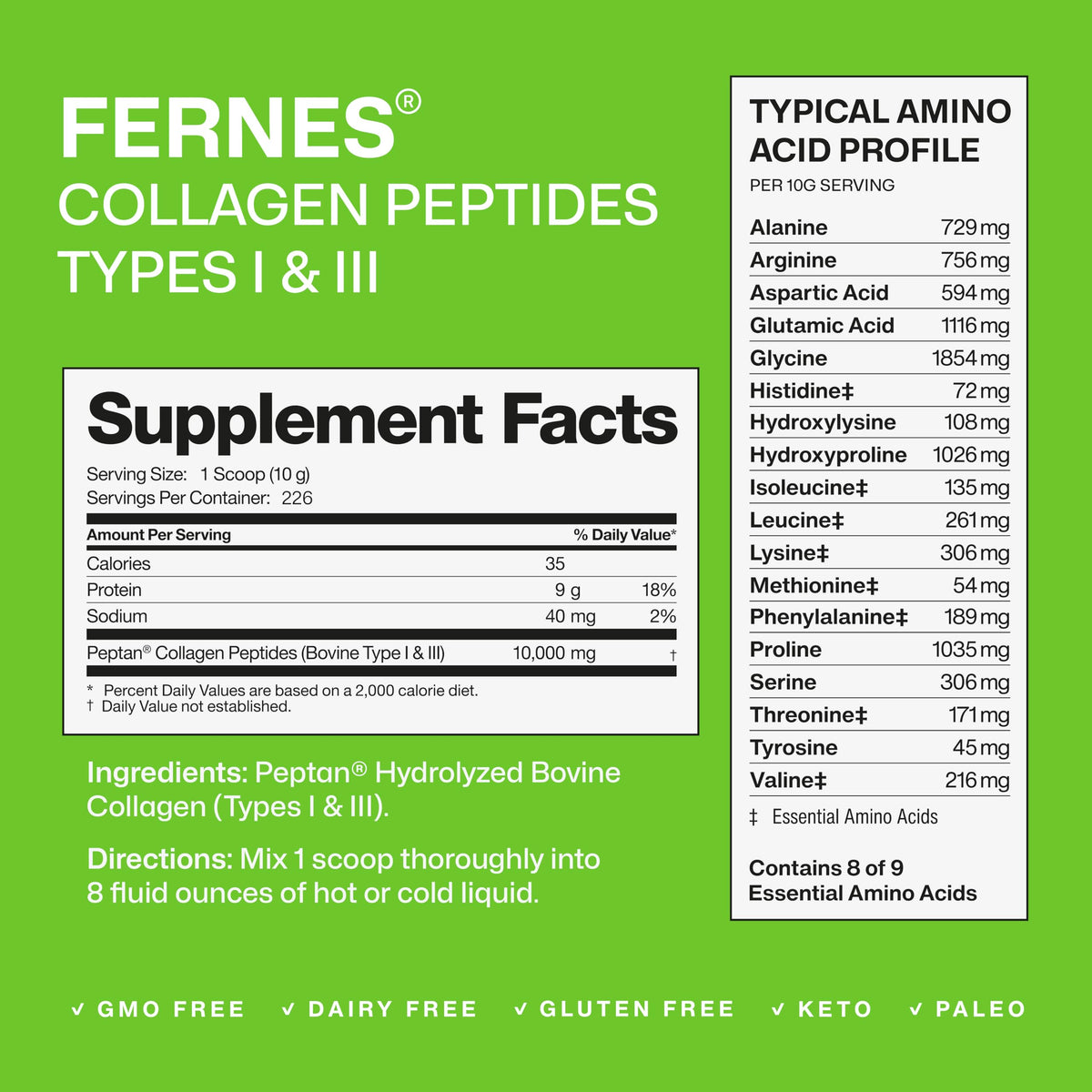 Hydrolyzed Collagen Peptides Protein Powder 5 LB N238