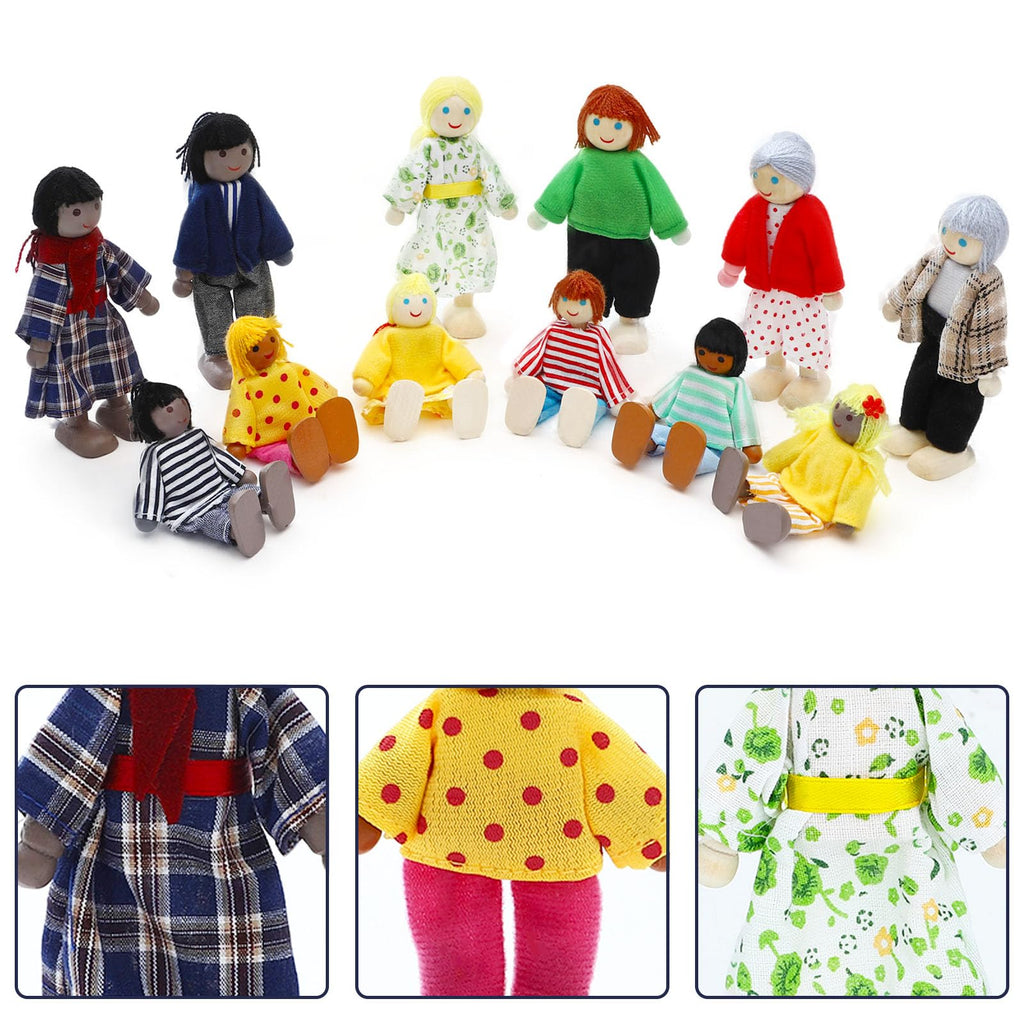Wooden Dollhouse Family Set 23 Pieces O462391