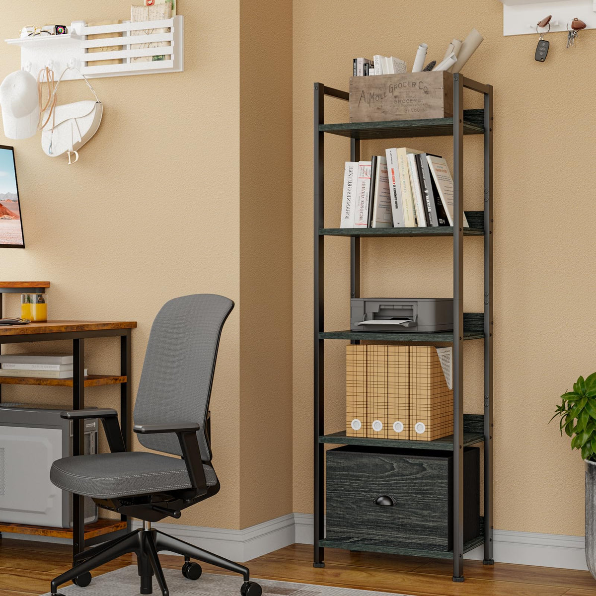 5 Tier Bookshelf with Drawer D276