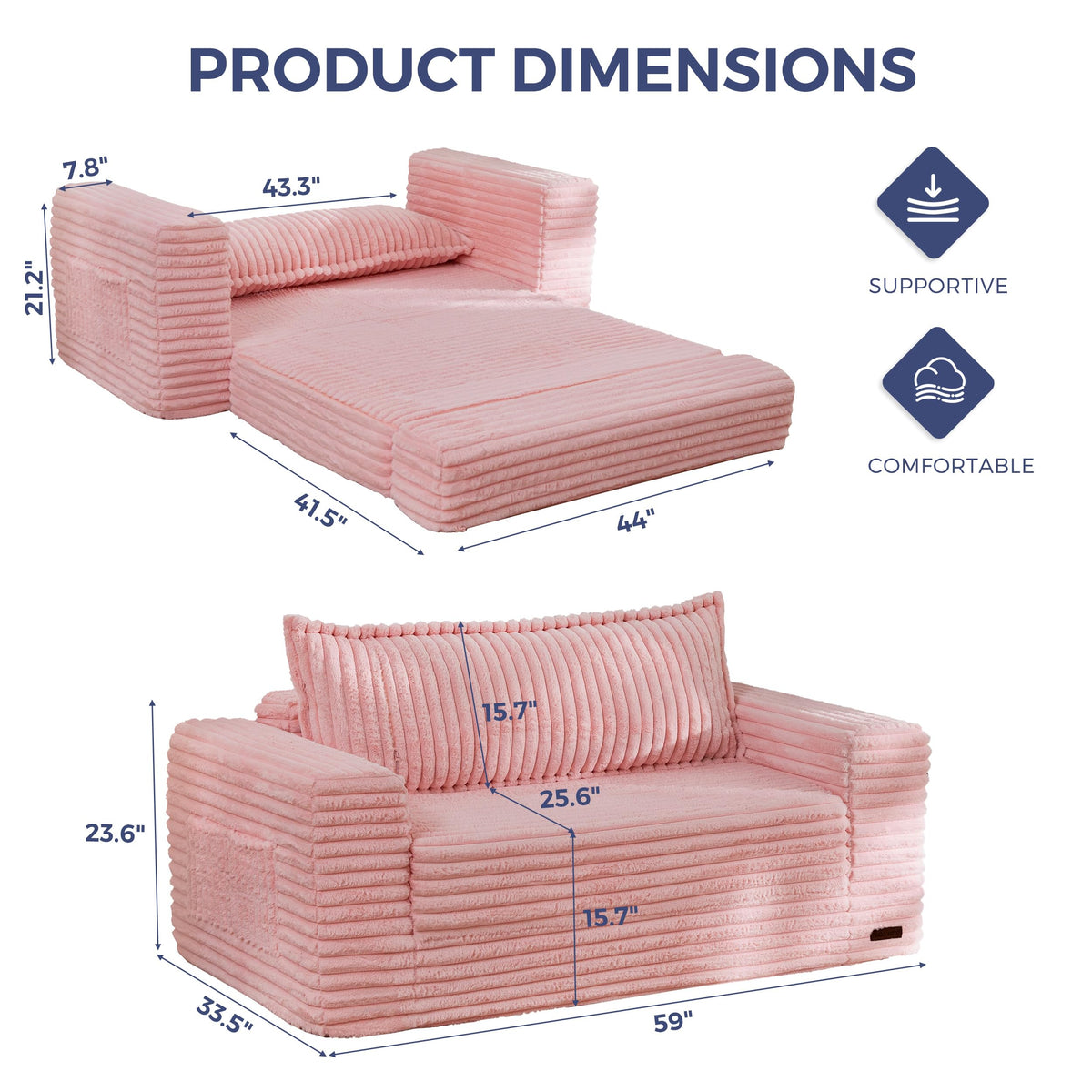 Convertible Sofa Bed X18575