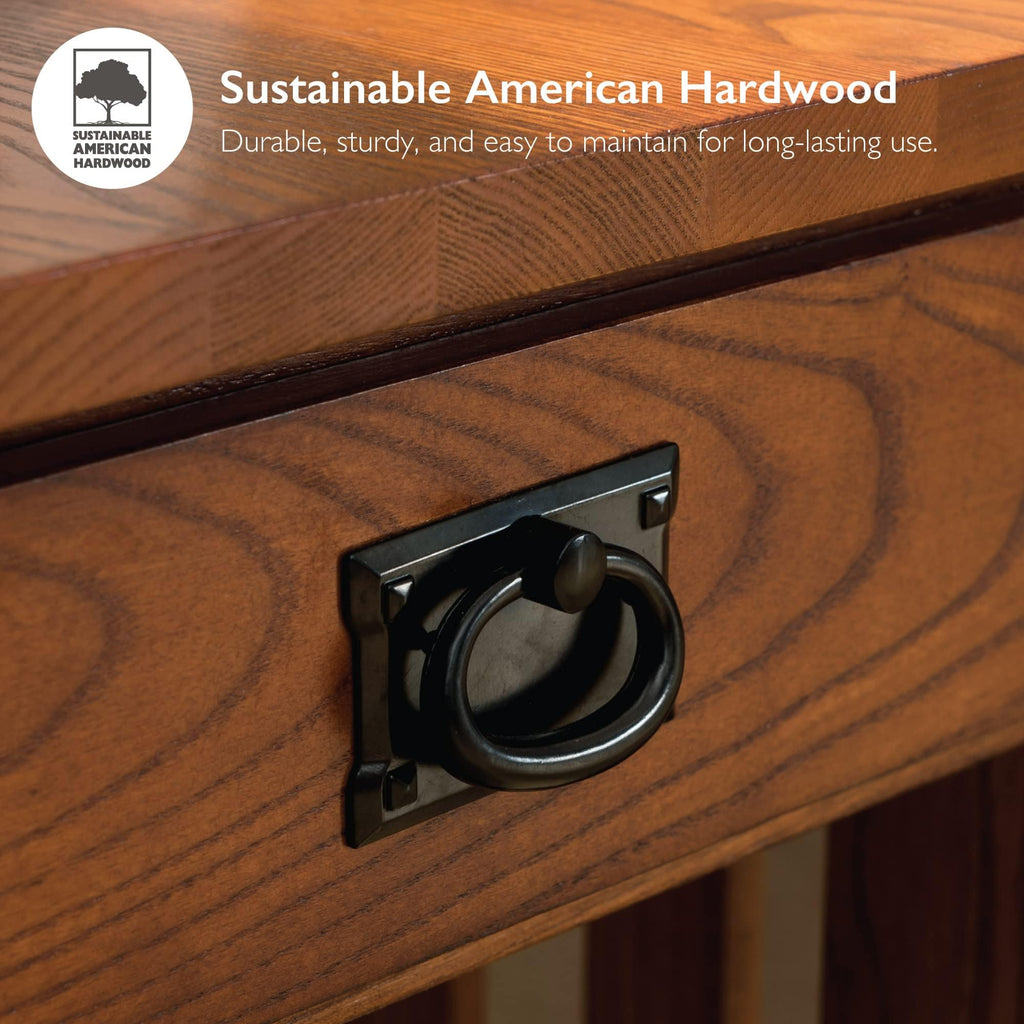 Transitional Solid Ash Console Table with 2 Drawers Y665