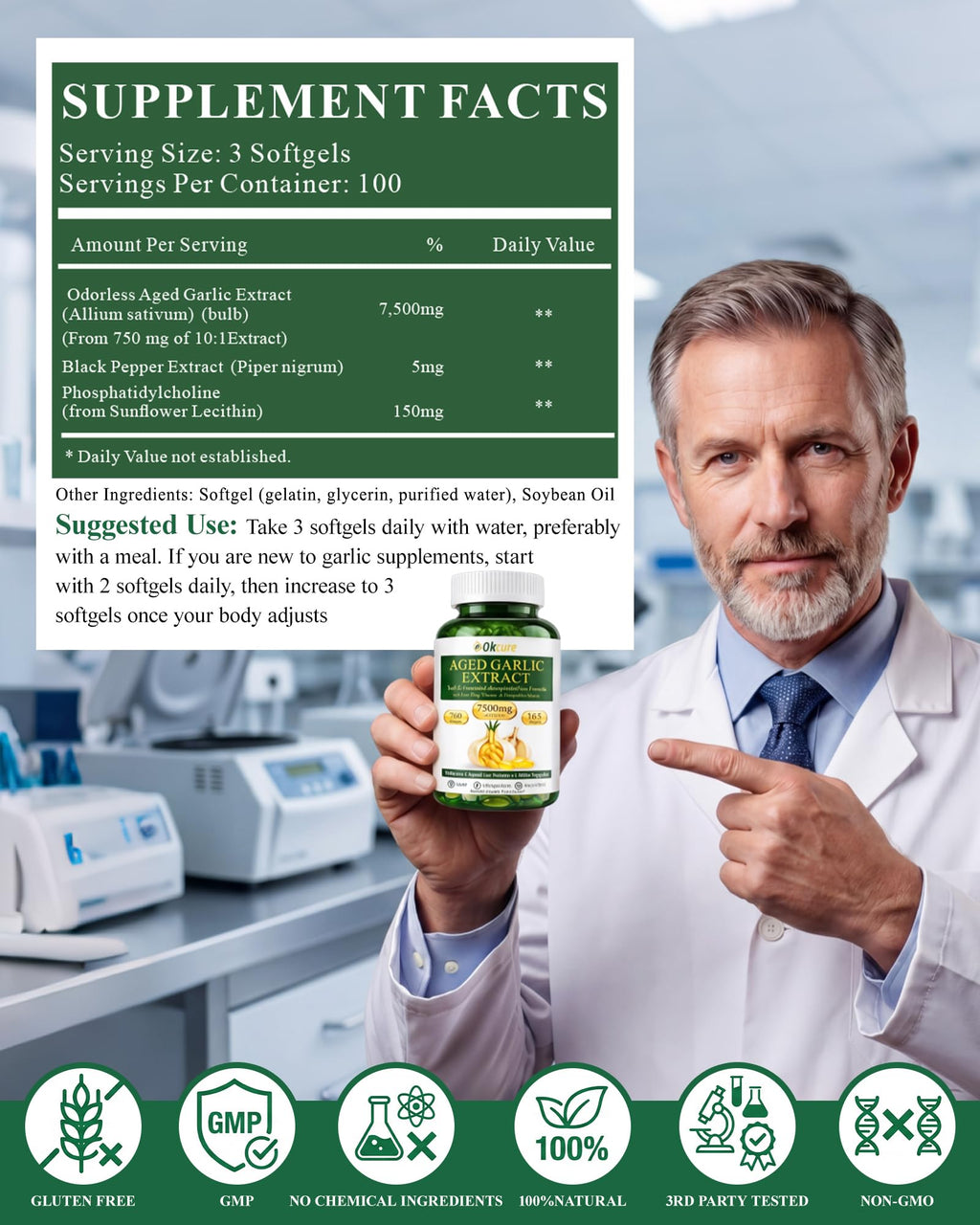 Odorless Garlic Supplement, 300 Softgels V3891