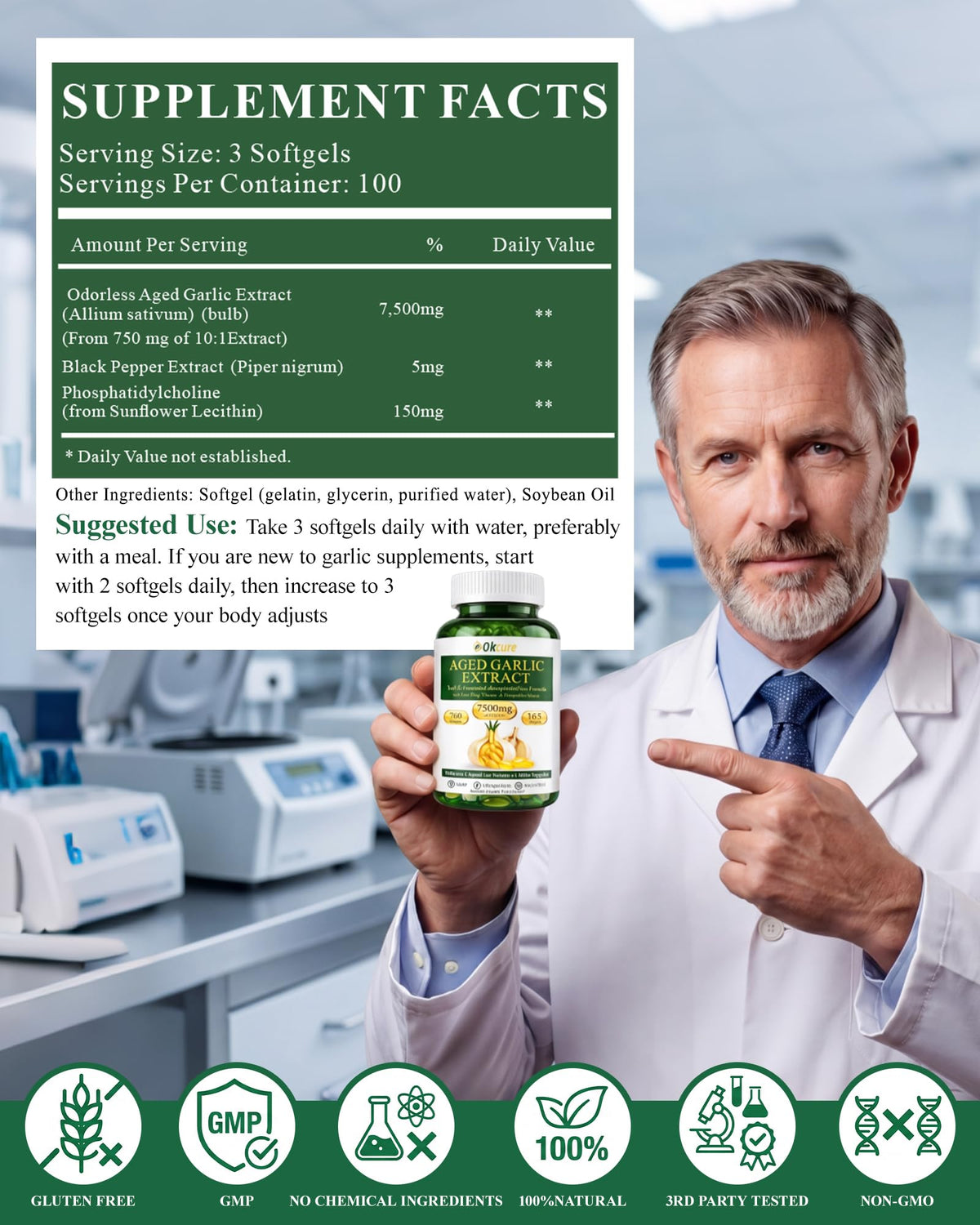 Odorless Garlic Supplement, 300 Softgels V3891