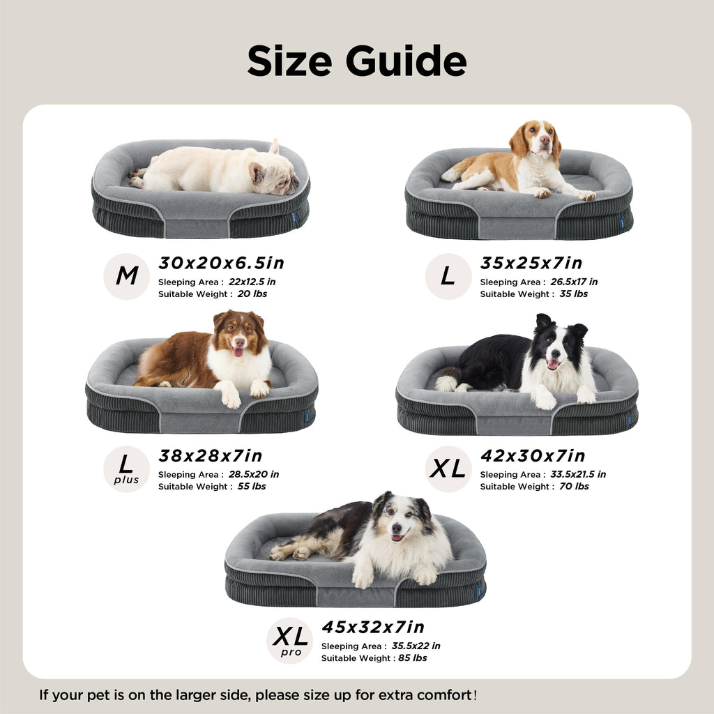 Oval Orthopedic Dog Bed 35" Grey I8792