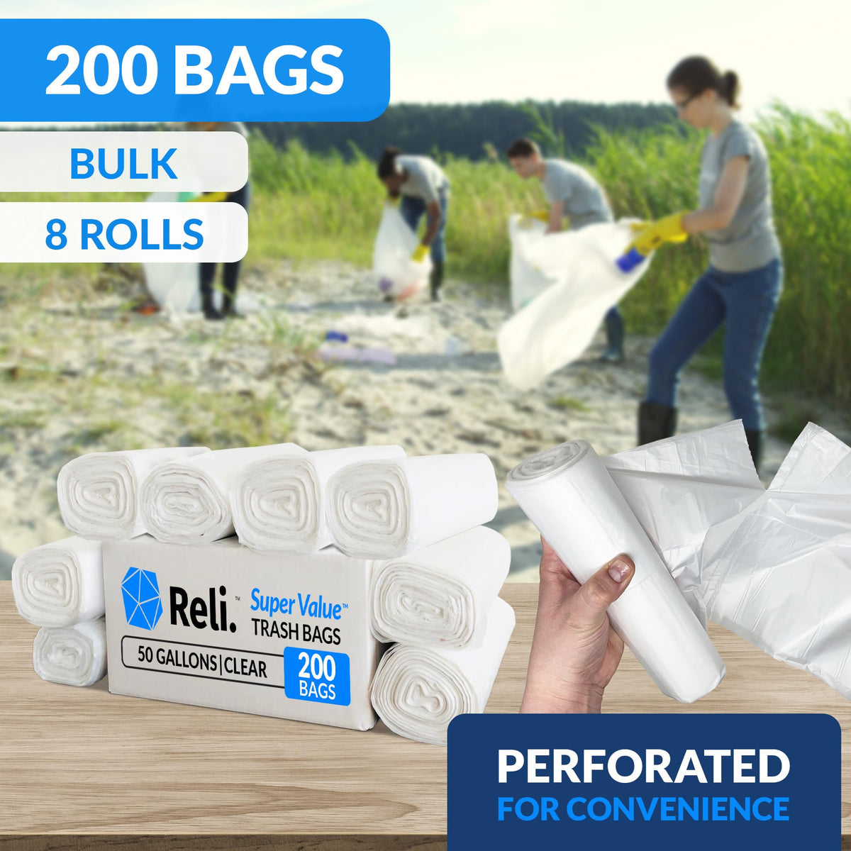 50 Gallon Heavy Duty Trash Bags T22370