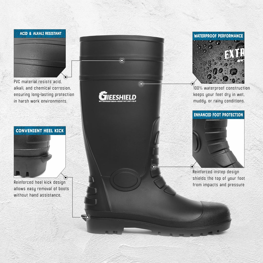 PVC Waterproof Slip-Resistant Rubber Tall Knee Boots Z929778