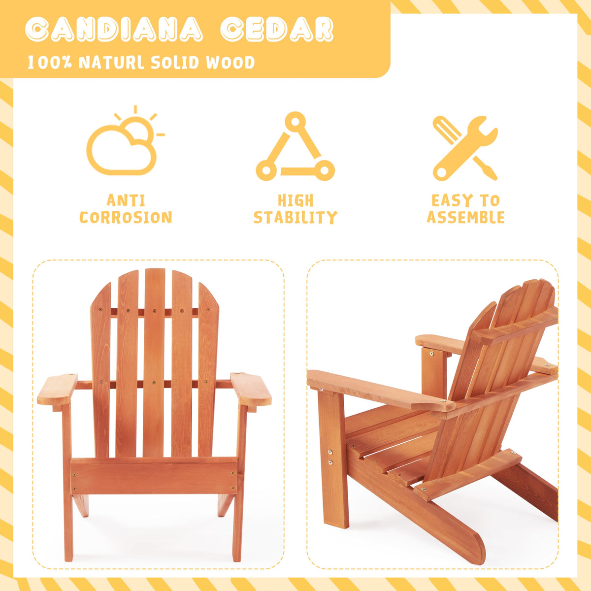 Kids Outdoor Wooden Adirondack Chair O6683