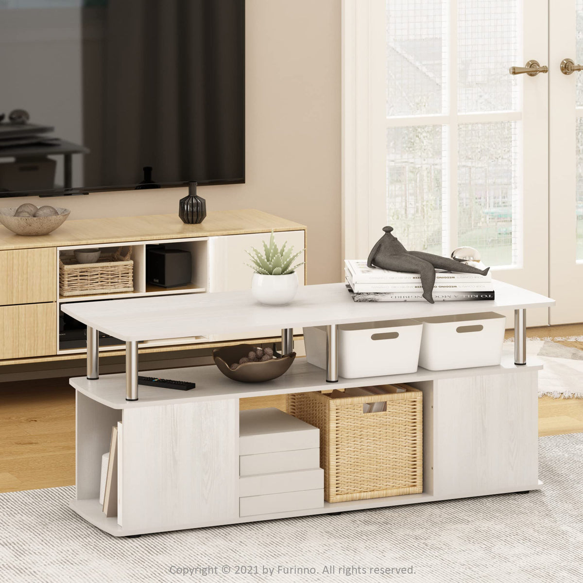3-Tier TV Stand with Open Shelf up to 50 Inch X727405