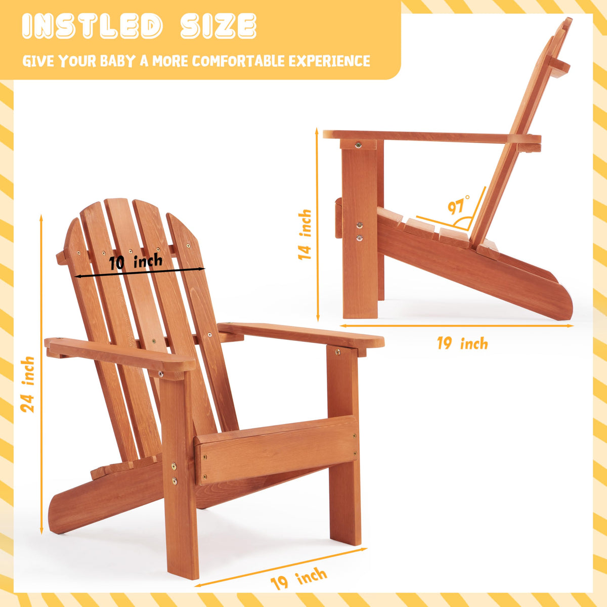 Kids Outdoor Wooden Adirondack Chair O6683