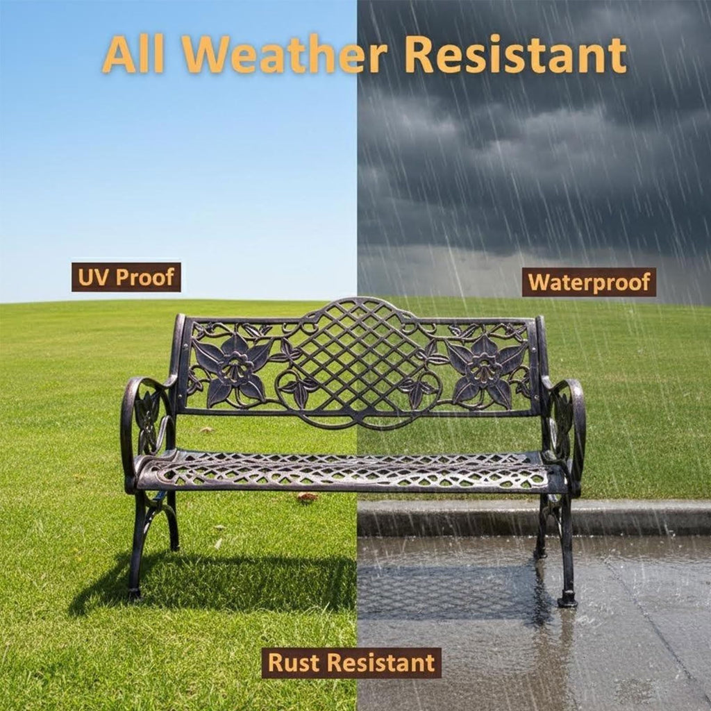 Heavy Duty Cast Iron Outdoor Bench I697