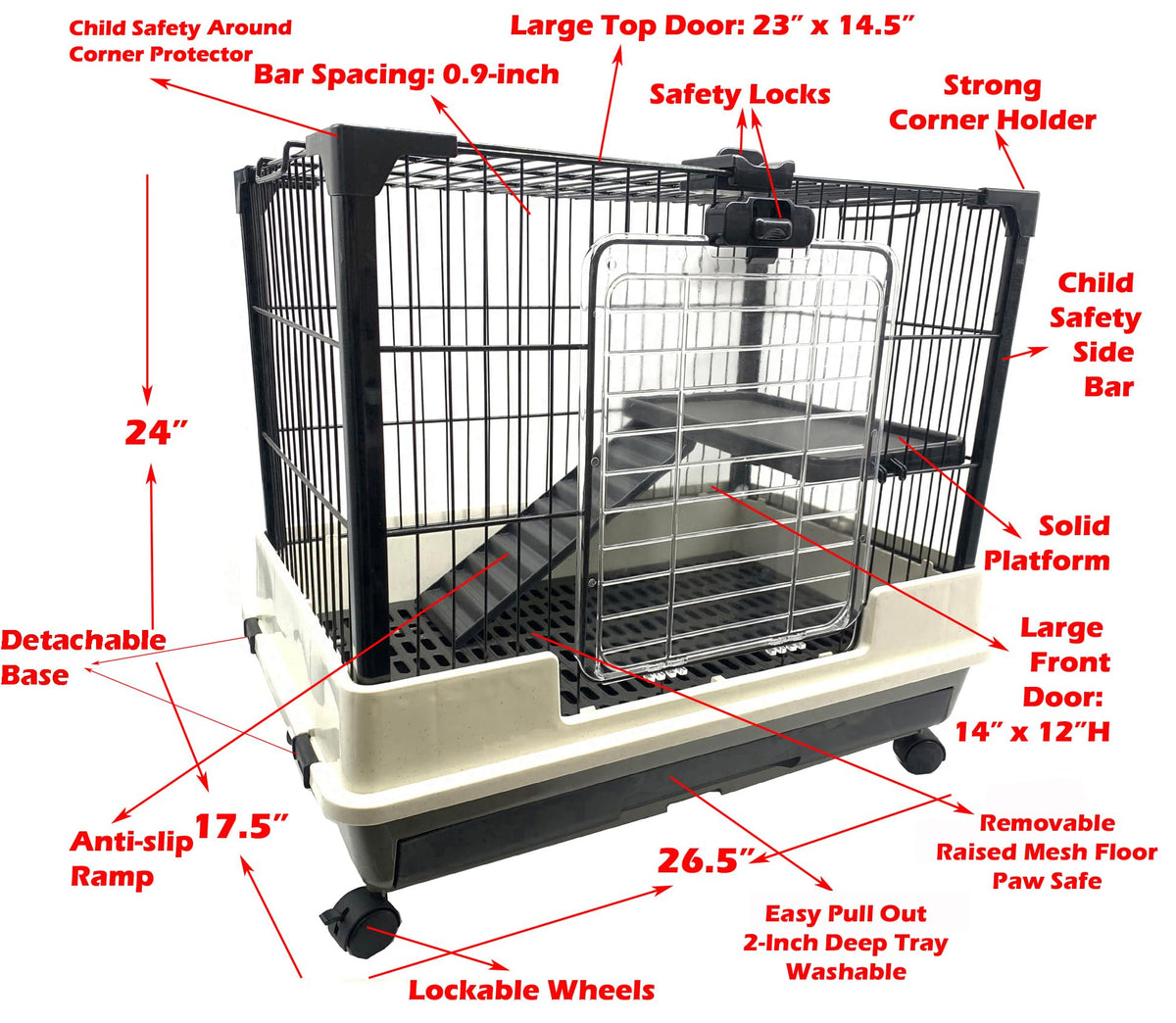 2-Level Rabbit Hutch Guinea Pigs Cage W1162