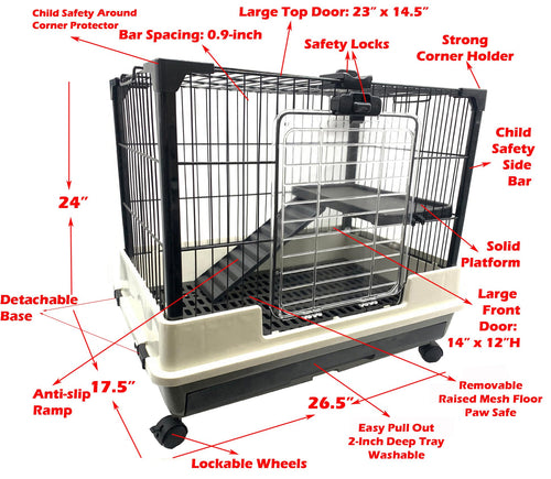2-Level Rabbit Hutch Guinea Pigs Cage W1162