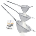 Set of 3 Stainless Steel Conical Strainers B64397